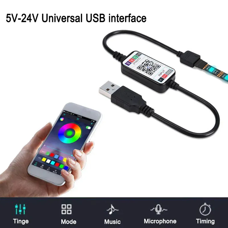 4.5v-26v LED RGB USB Powered Bluetooth Controller for LED Strip 5050 3528 2835