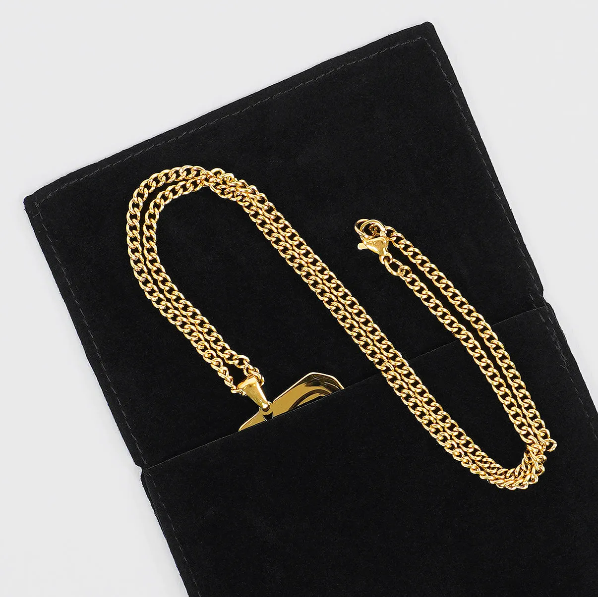68 Number Pendant with Chain Kids Necklace - Gold Plated Stainless Steel