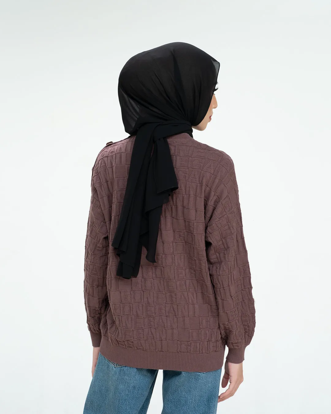 Abjad Sweater - Nutela - Atasan Sweater Knit Wanita Motif Gonegani