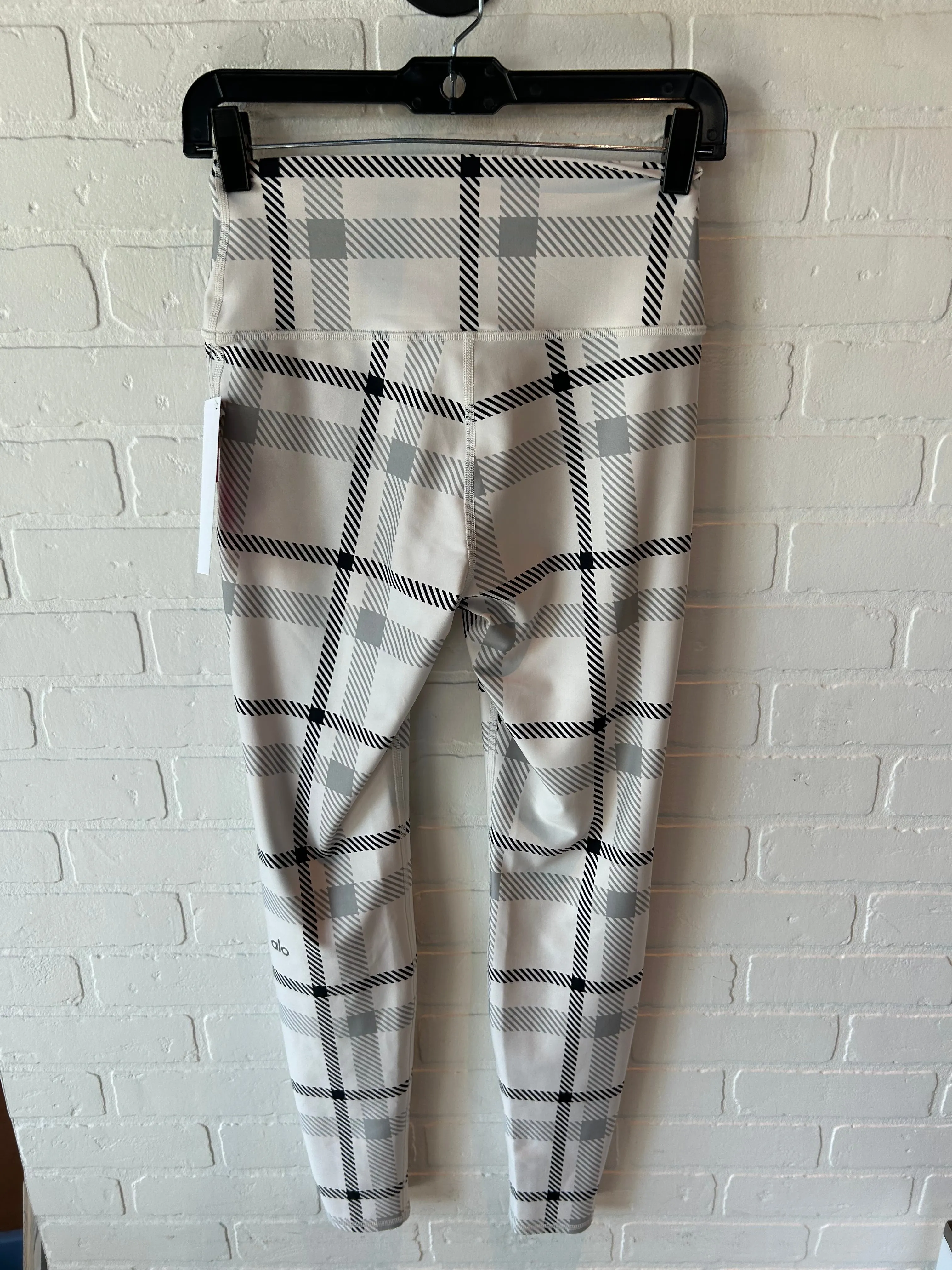 Athletic Leggings By Alo In Grey & White, Size: 10