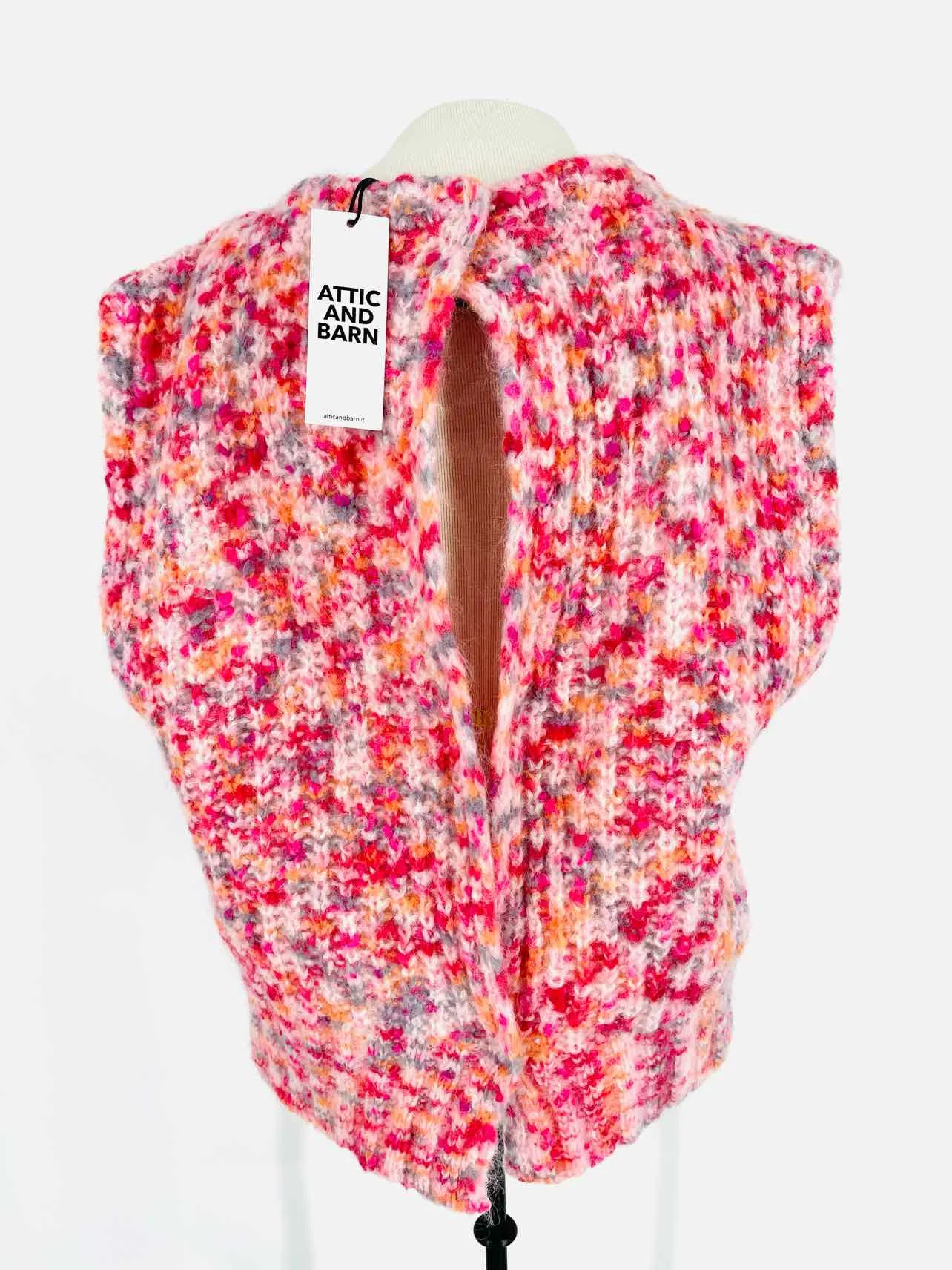 Attic and Barn Size M Pink/Multi Variegated Open Back NEW Designer Vest