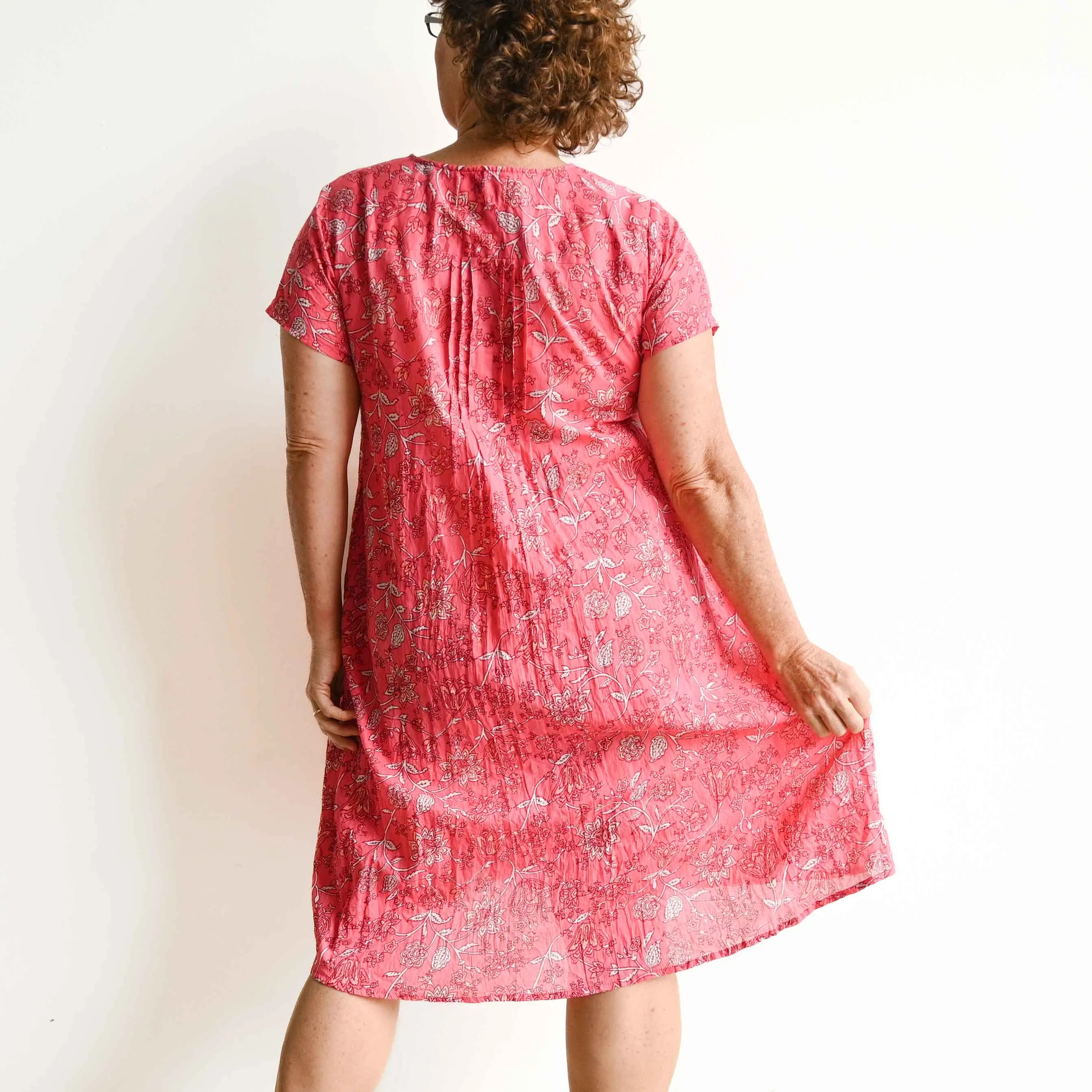 Be The Sunshine Cotton Dress - Watermelon Floral