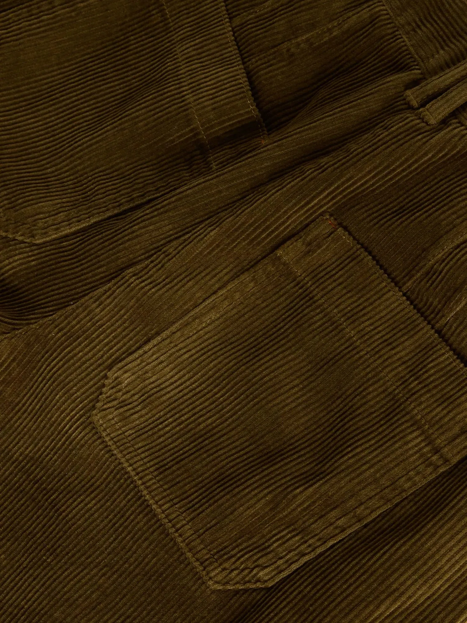 BELLE wide-leg Cord Trouser in Green Khaki by WhiteStuff