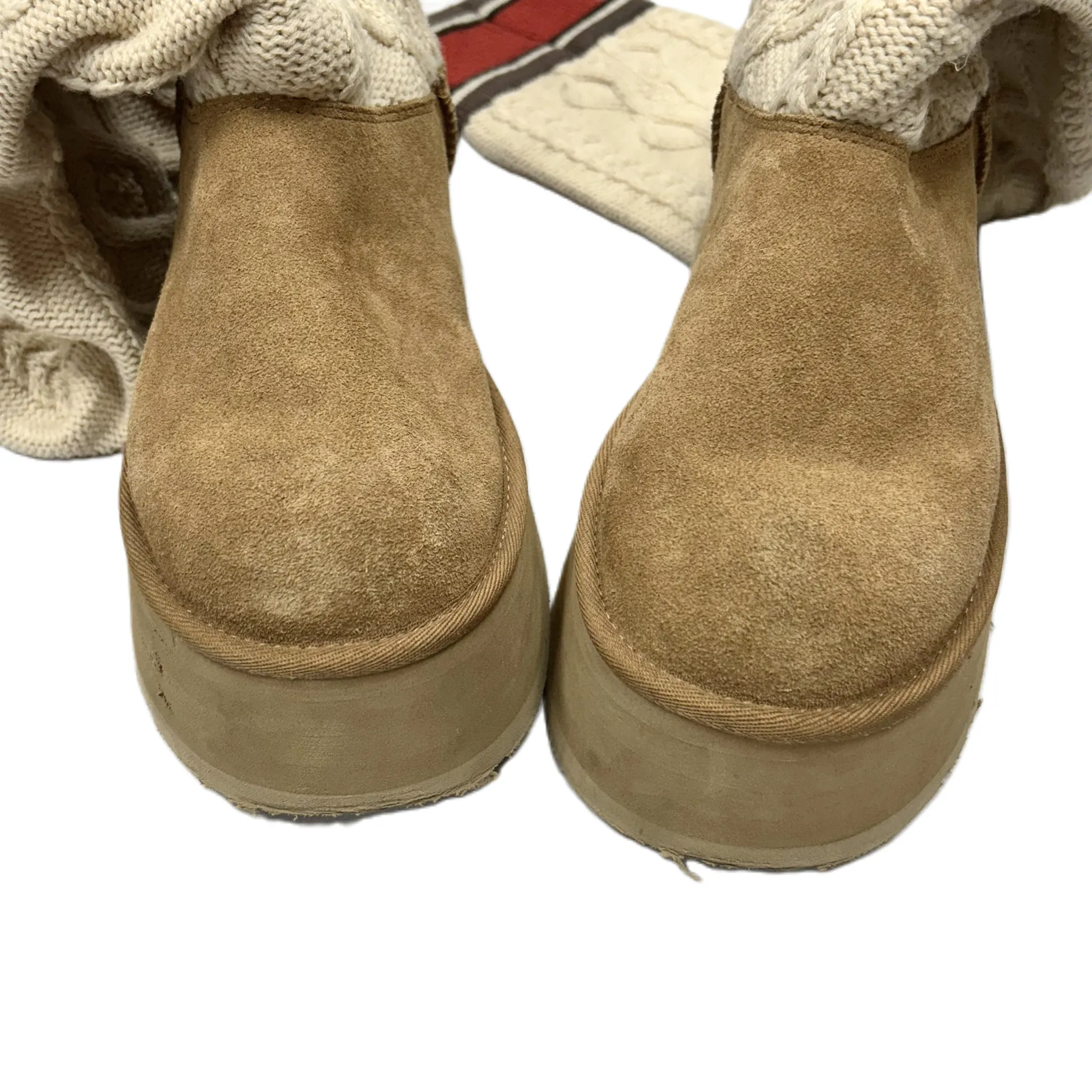 Boots Over-the-knee Heels By Ugg In Brown & Cream, Size: 8