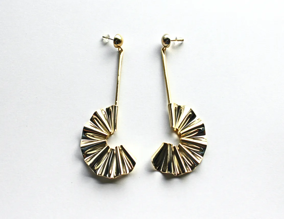 CABO | Mermaid's Tail Collection | Stick Half Metal Earrings - Gold