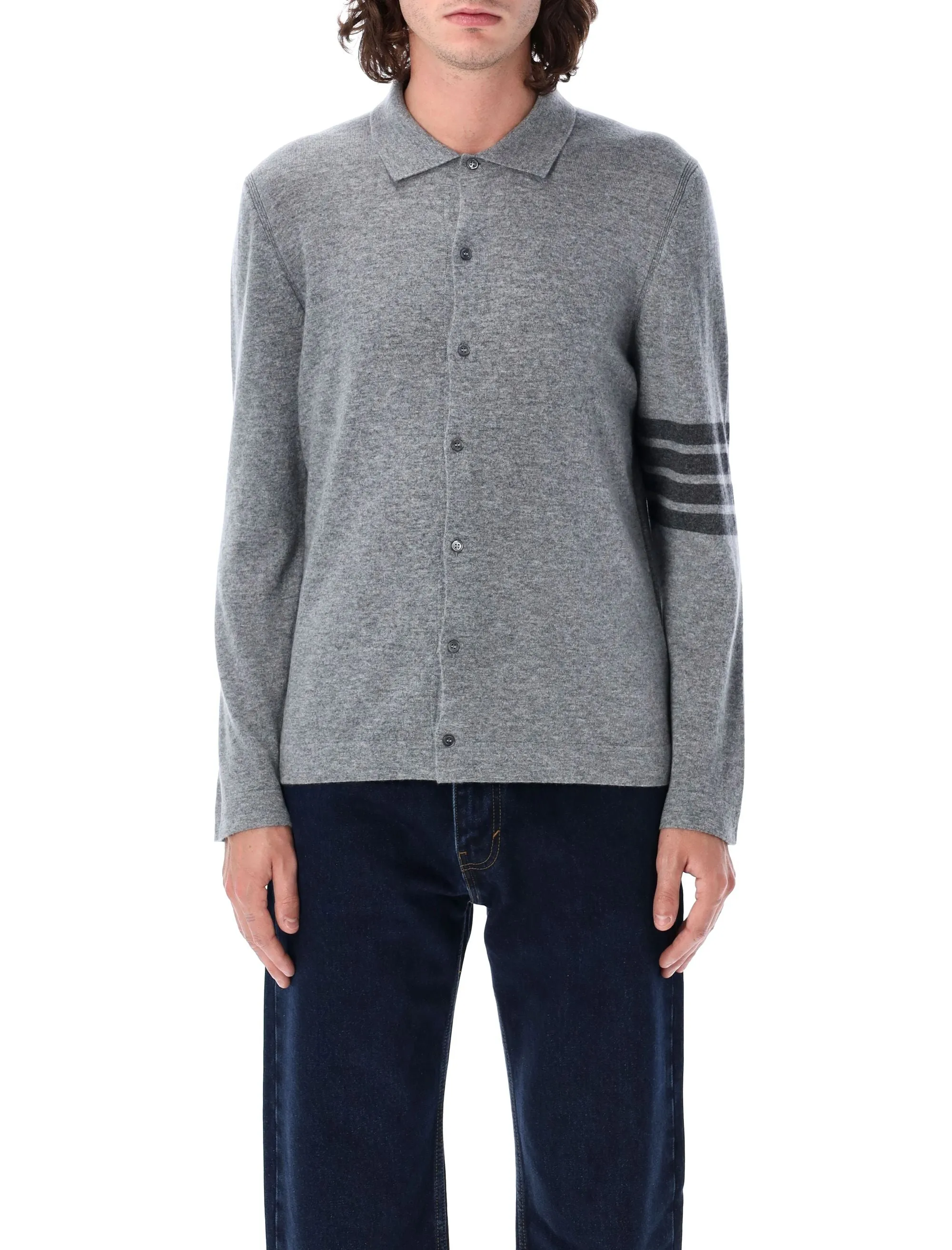 CASHMERE JERSEY STITCH 4-BAR SHIRT