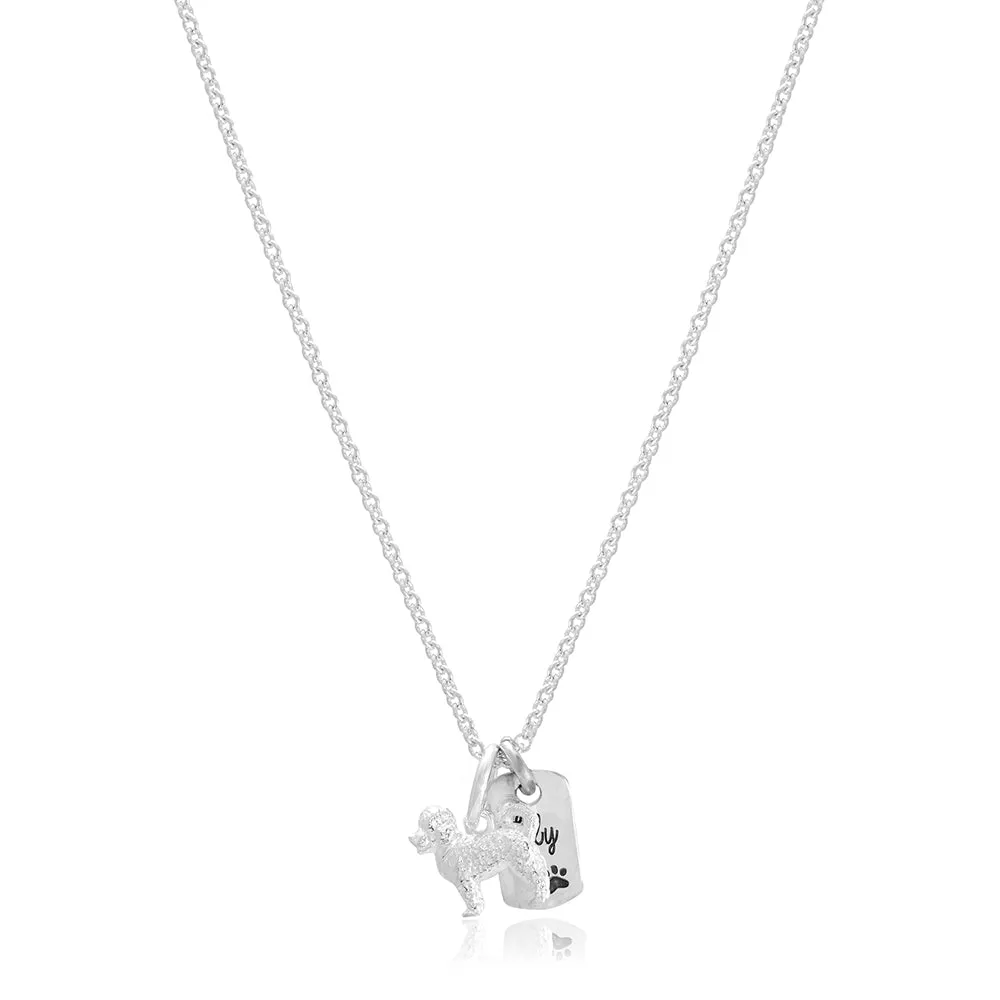 Cavapoo Personalised Silver Dog Tag Necklace