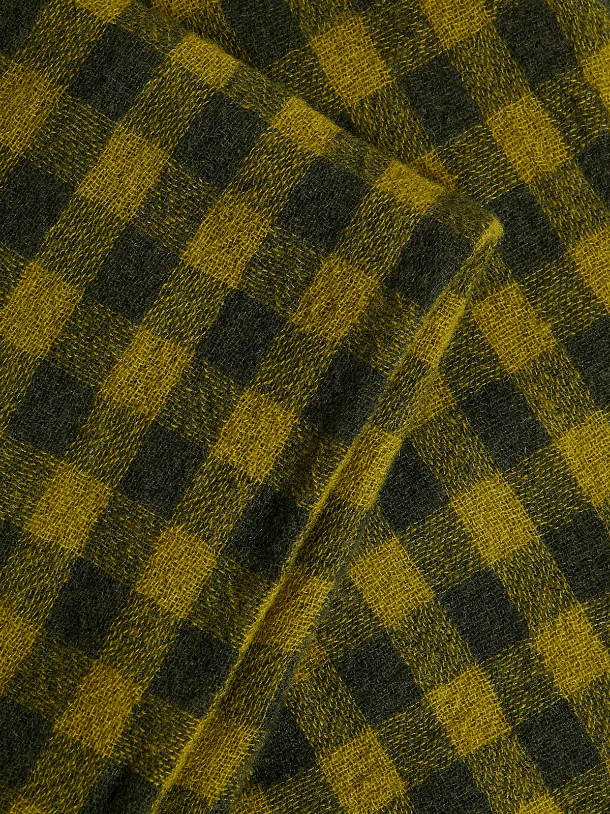 Checked Cashmere Scarf in Grass Green