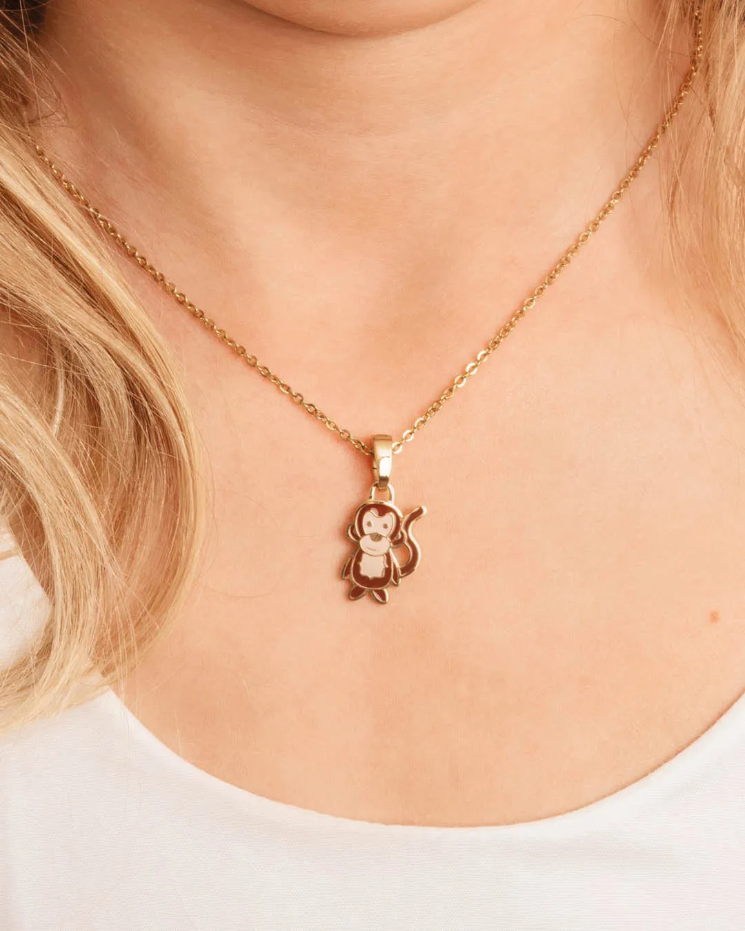 Cheeky Monkey Pendant, Gold