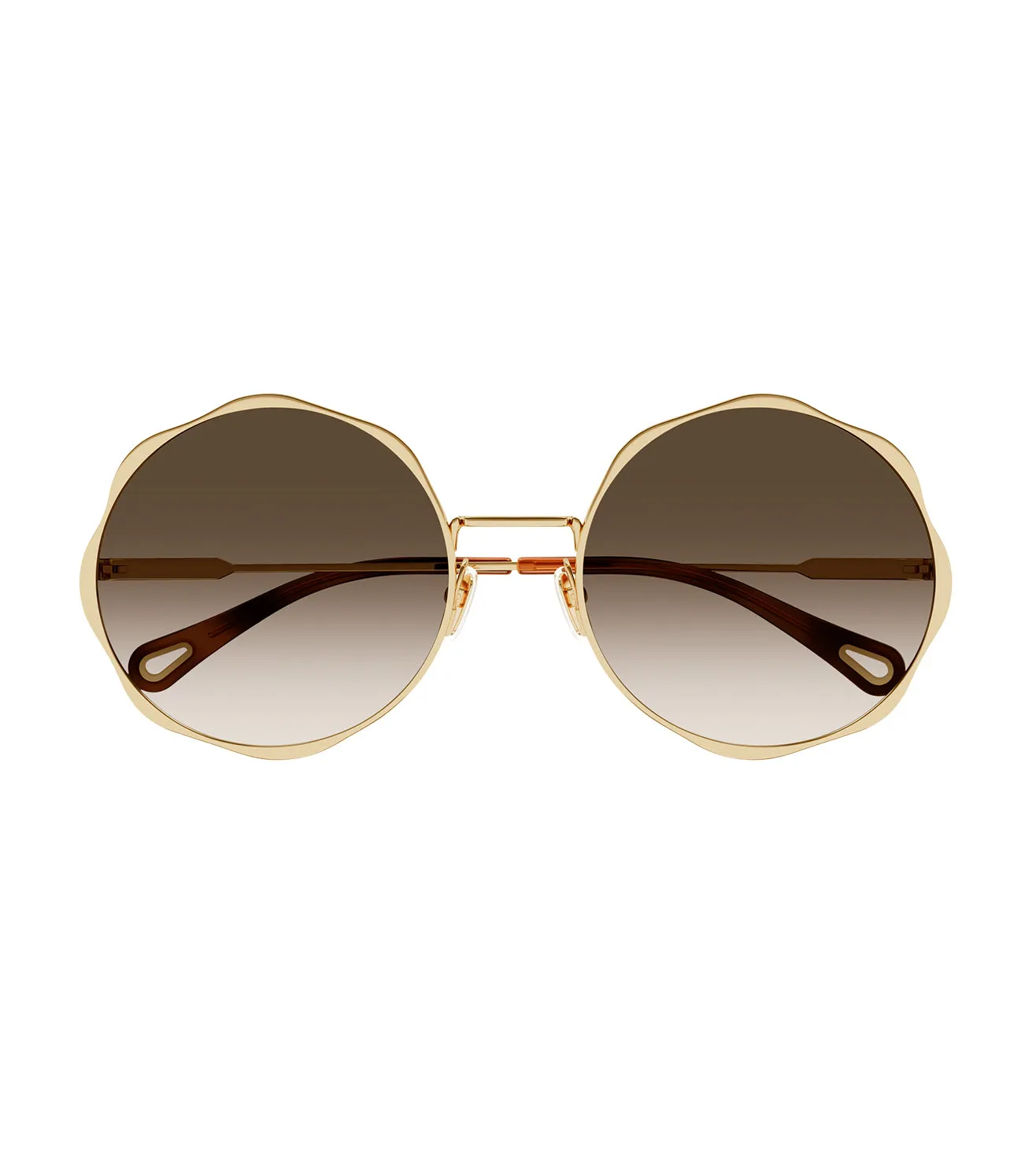 Chloe Women's Brown Round Sunglass