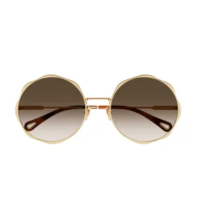 Chloe Women's Brown Round Sunglass
