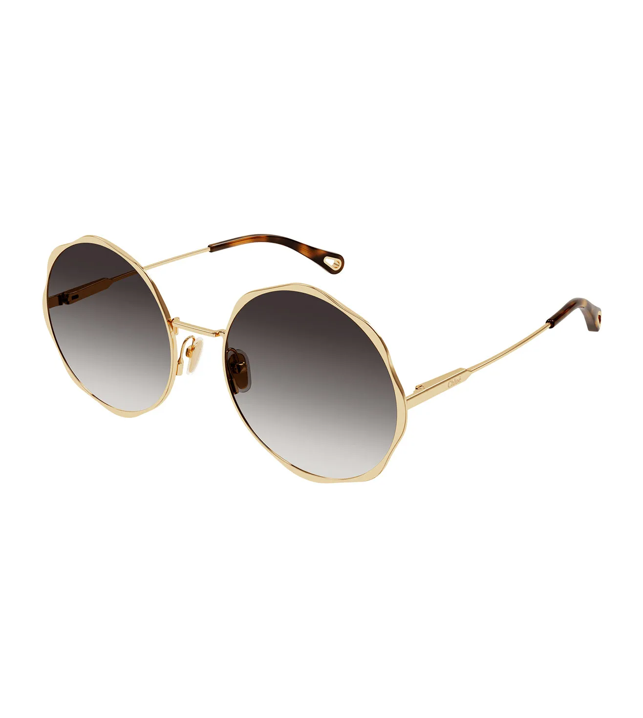 Chloe Women's Grey Round Sunglass