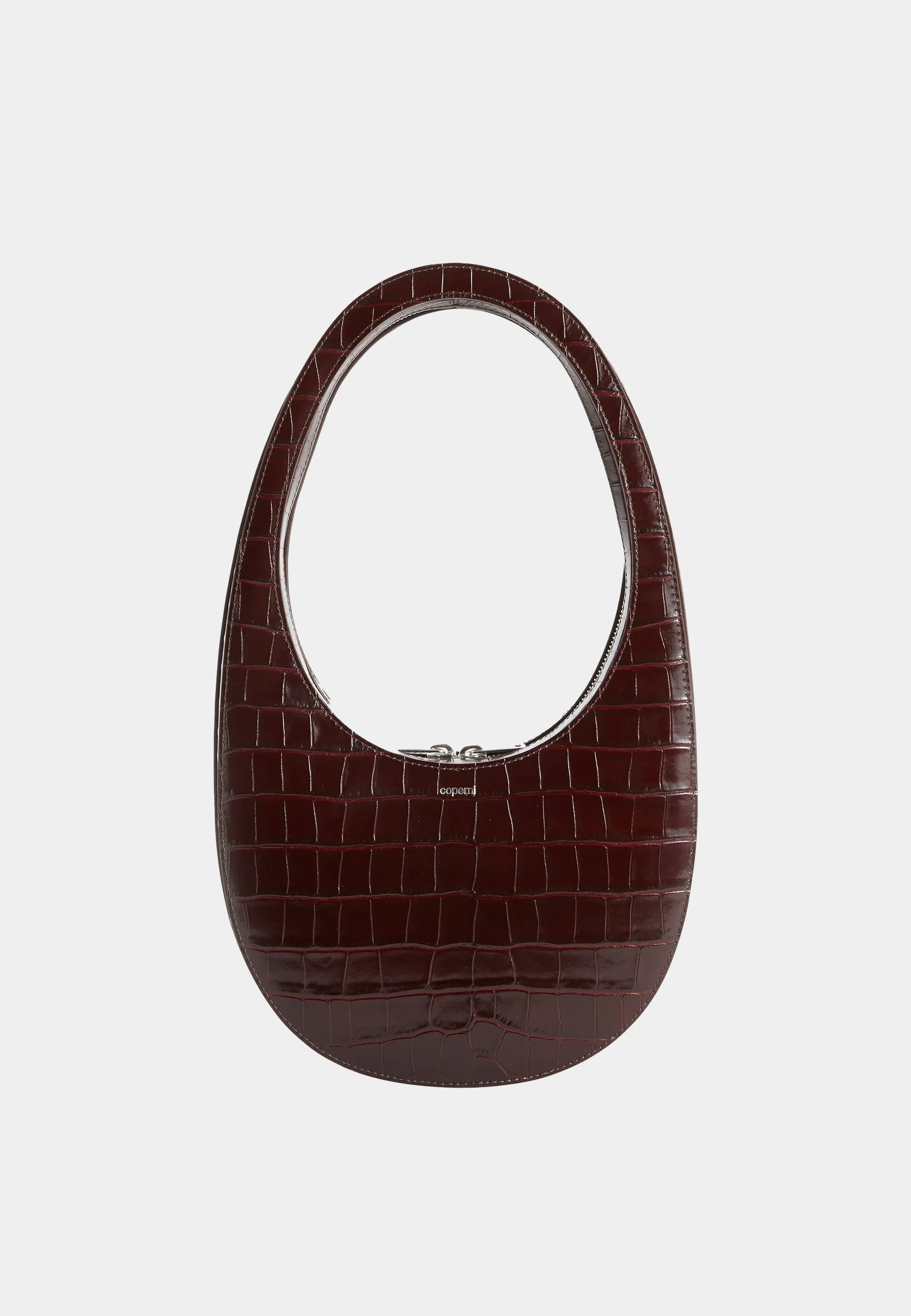 Coperni Croco Small Sound Swipe Bag Brown