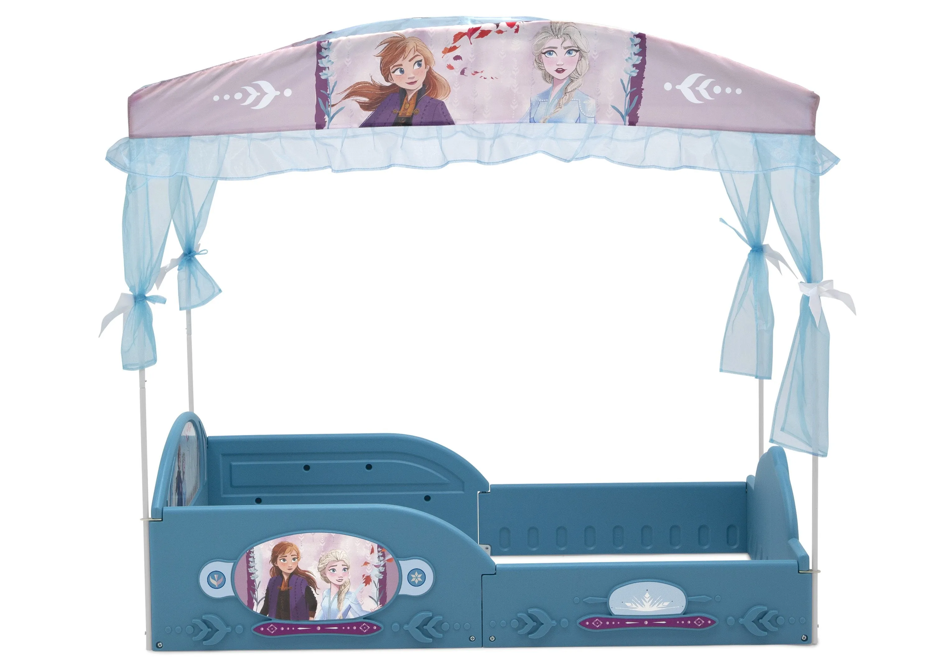 Disney Frozen II Plastic Sleep and Play Toddler Bed with Canopy by Delta Children