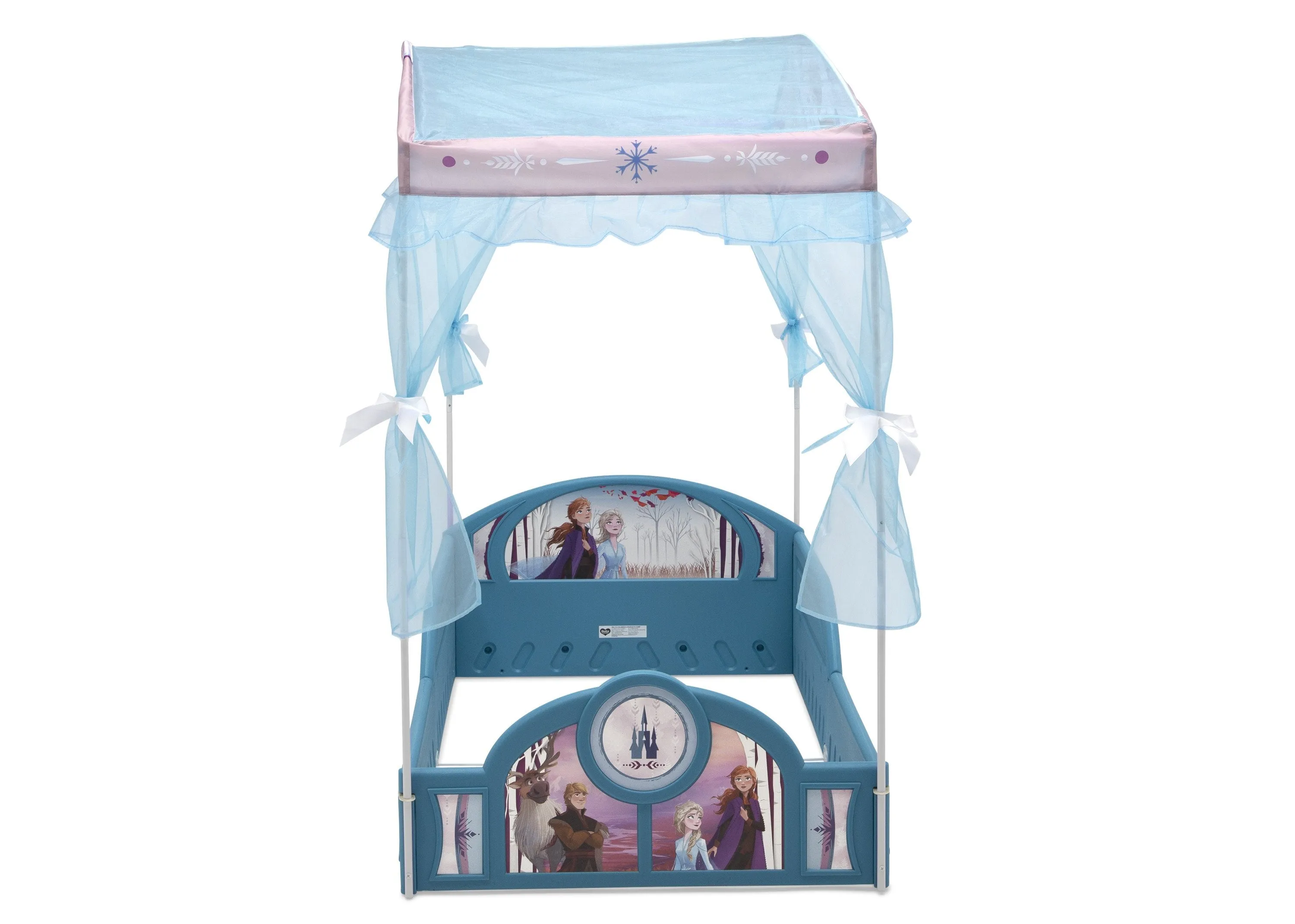 Disney Frozen II Plastic Sleep and Play Toddler Bed with Canopy by Delta Children