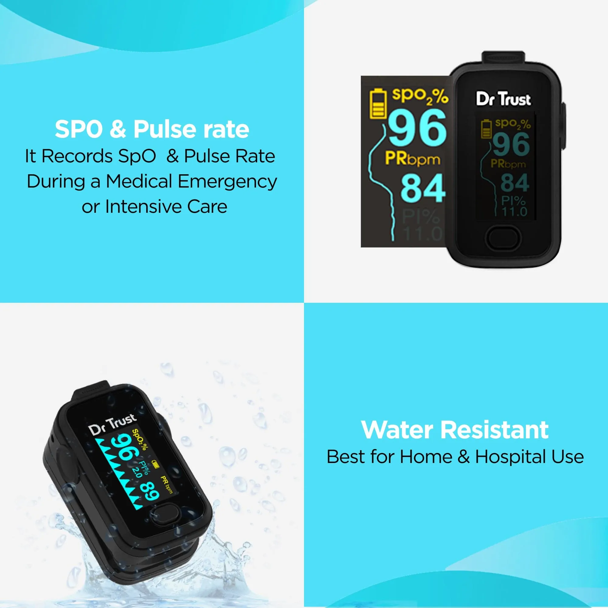 Dr Trust USA Signature Fingertip Pulse Oximeter Spo2 check 201 (Black)