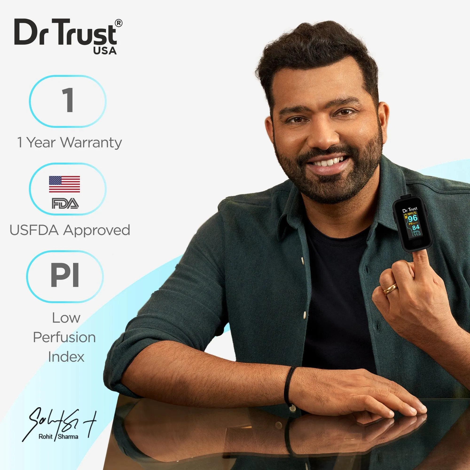 Dr Trust USA Signature Fingertip Pulse Oximeter Spo2 check 201 (Black)