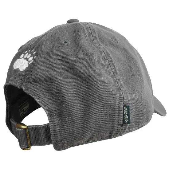 Gray Hat with Arched Bowdoin and Paw on Back