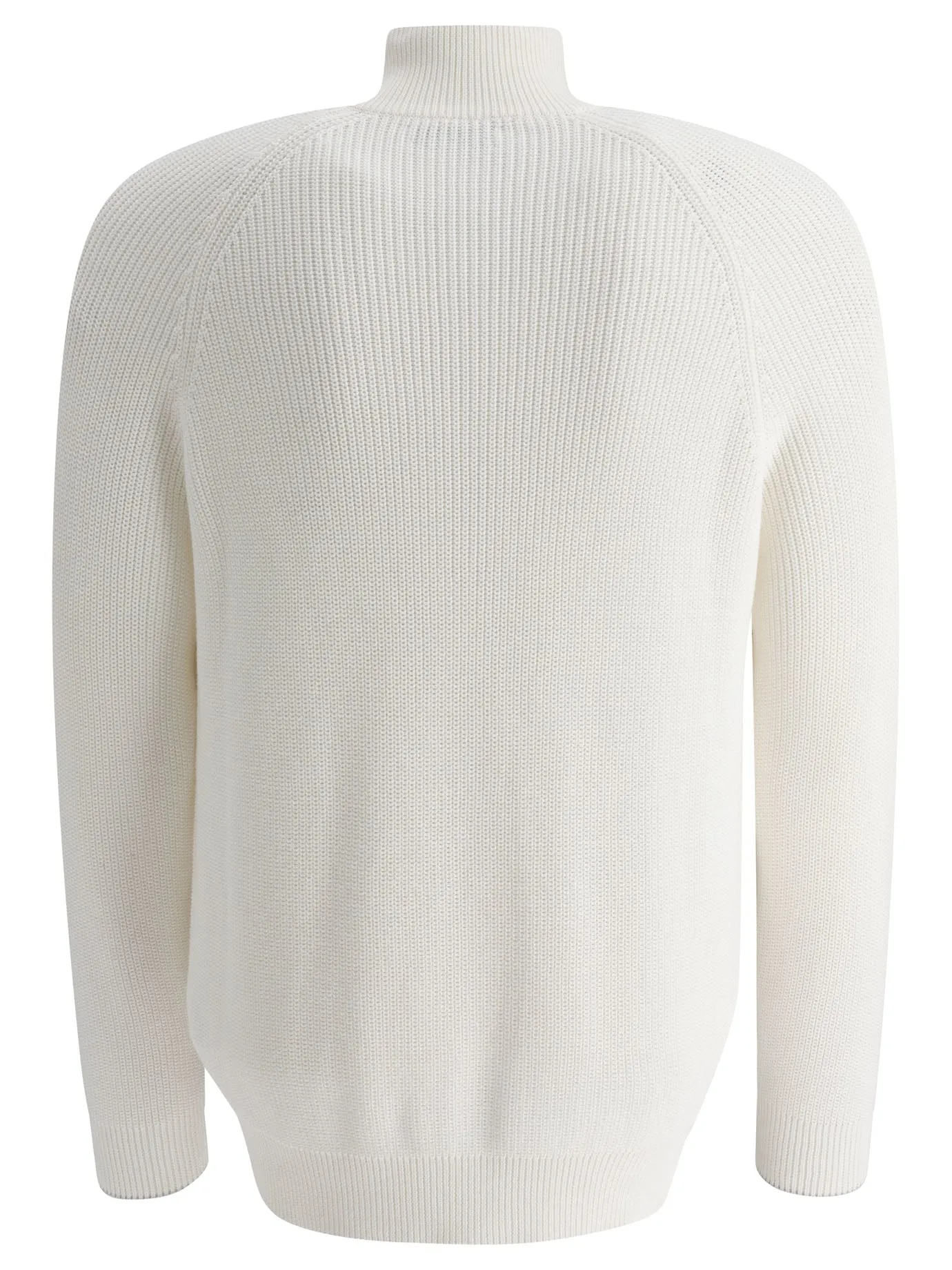 HALF ENGLISH RIB TURTLENECK CARDIGAN WITH ZIPPER