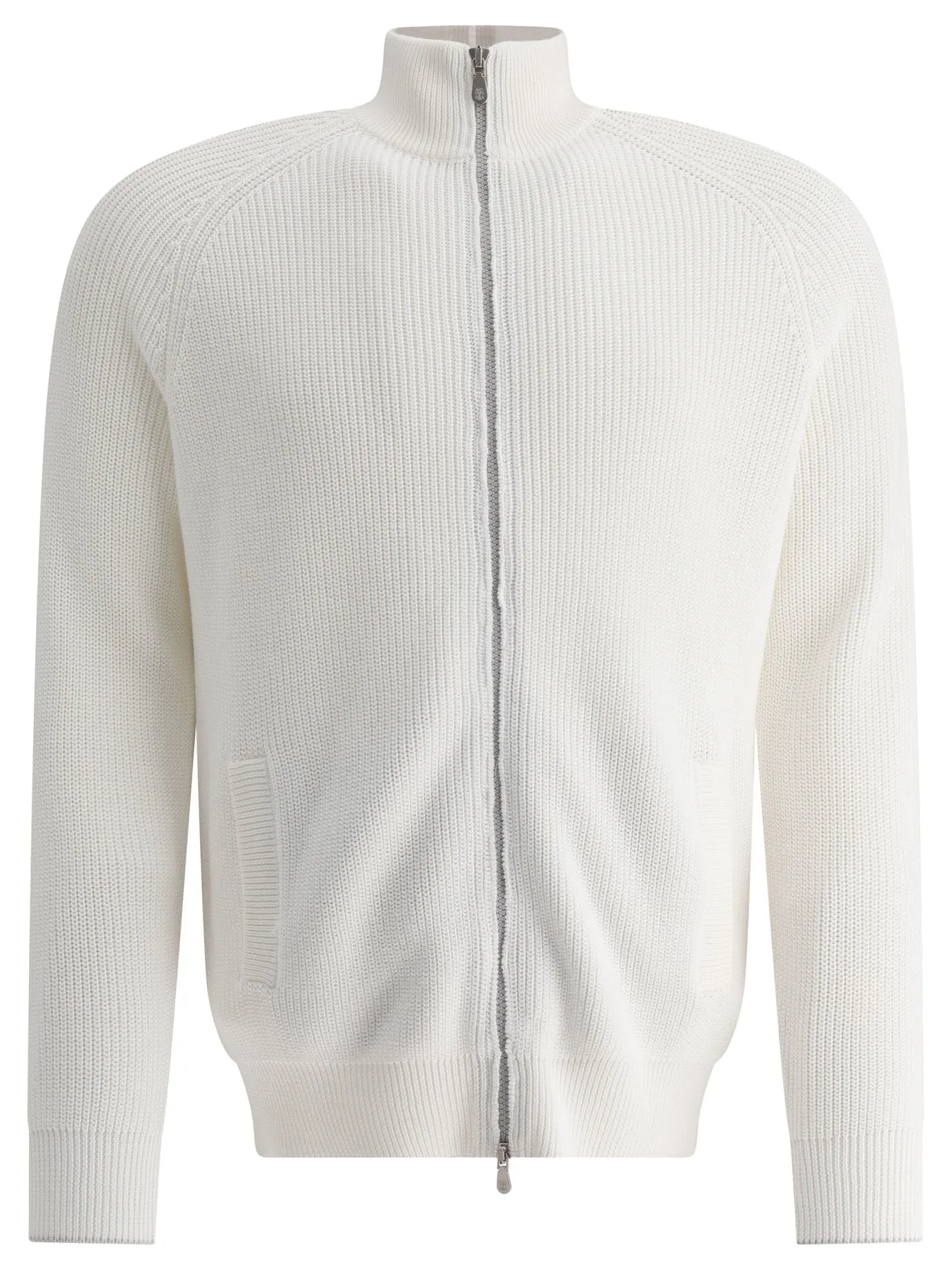 HALF ENGLISH RIB TURTLENECK CARDIGAN WITH ZIPPER