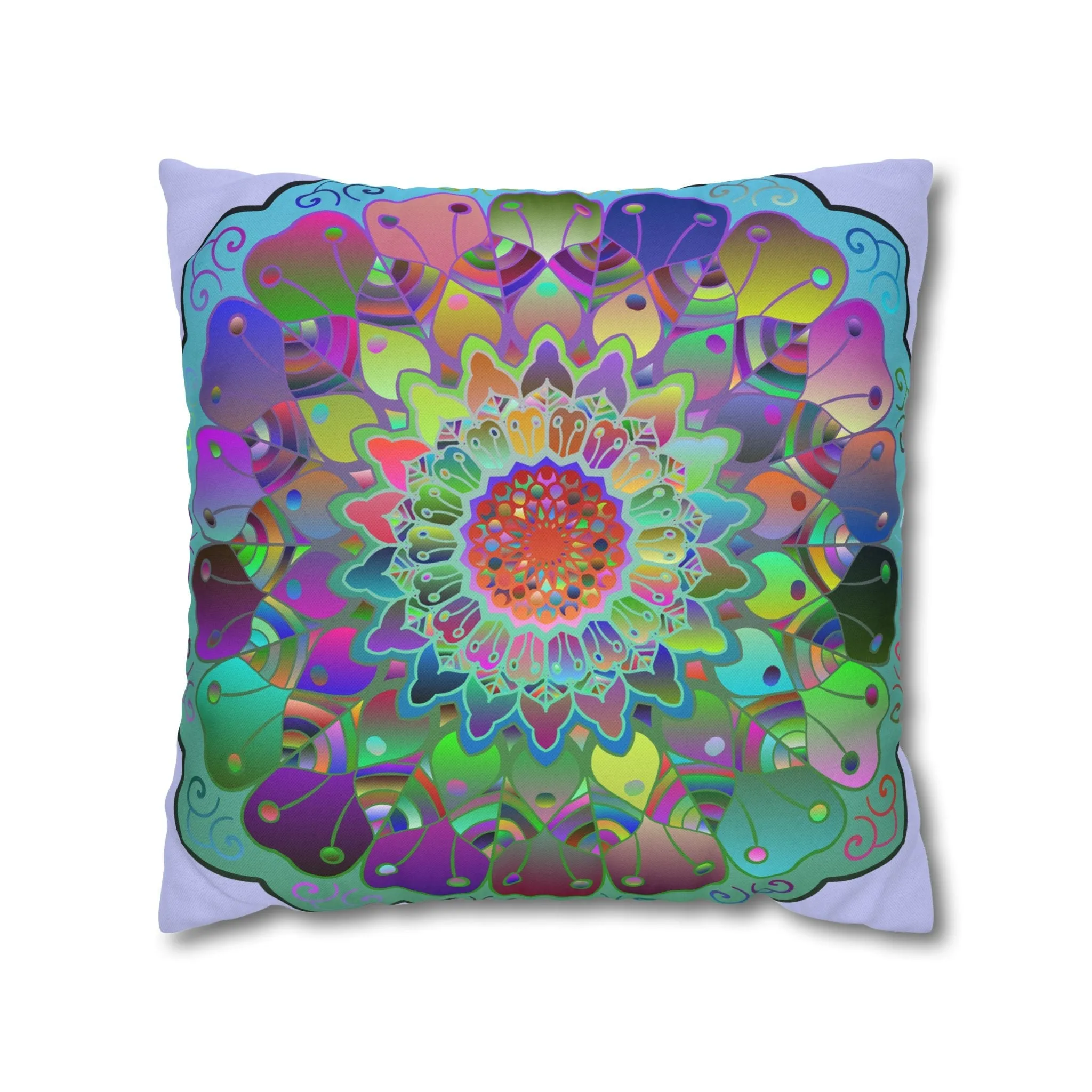 Hand-drawn Mandala Art Pillowcase - Pale Lavender