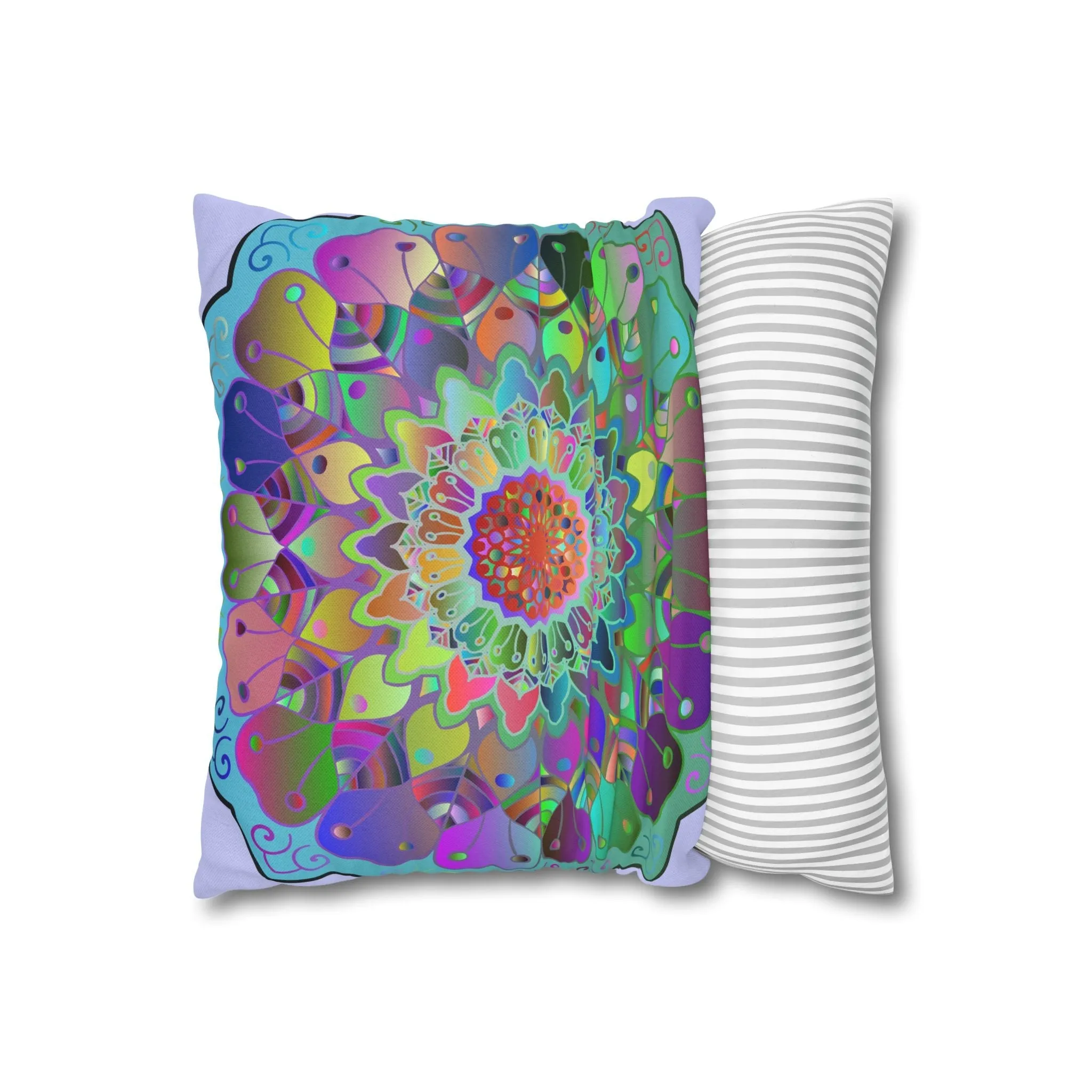 Hand-drawn Mandala Art Pillowcase - Pale Lavender