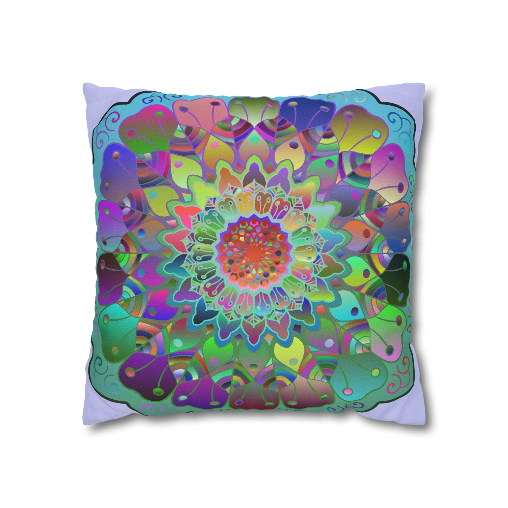 Hand-drawn Mandala Art Pillowcase - Pale Lavender