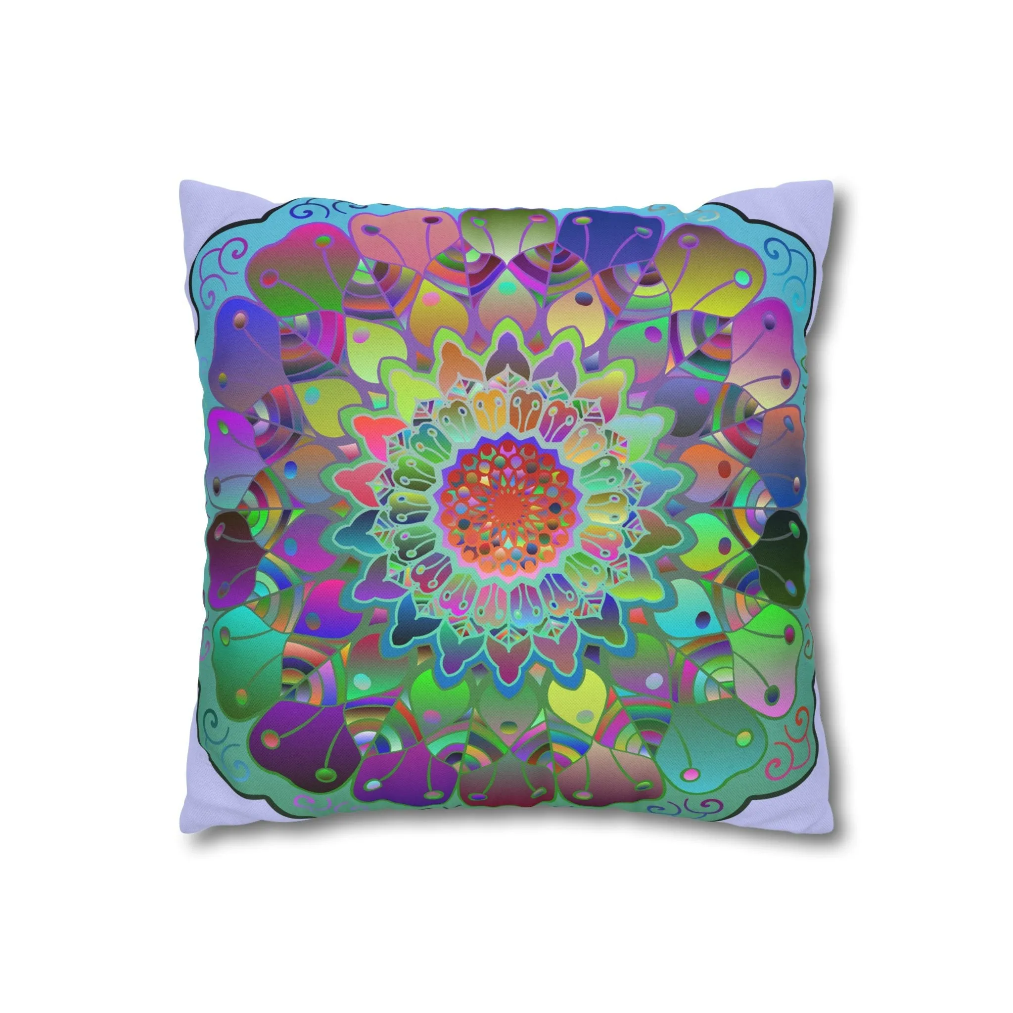Hand-drawn Mandala Art Pillowcase - Pale Lavender