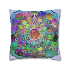Hand-drawn Mandala Art Pillowcase - Pale Lavender
