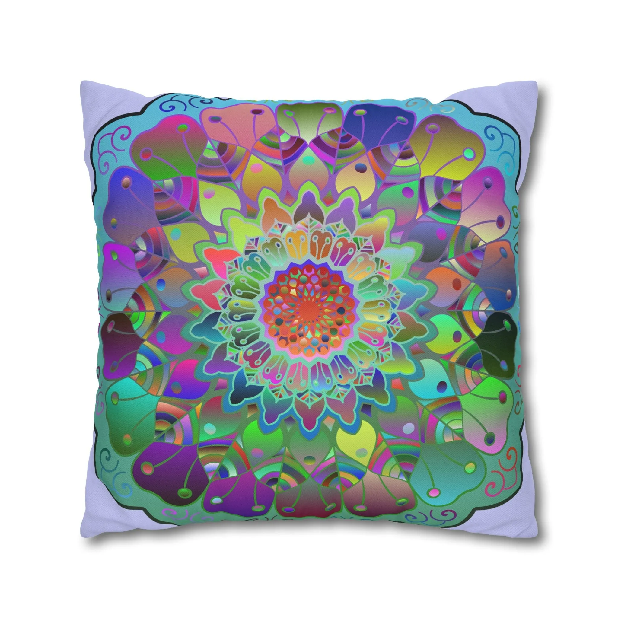 Hand-drawn Mandala Art Pillowcase - Pale Lavender