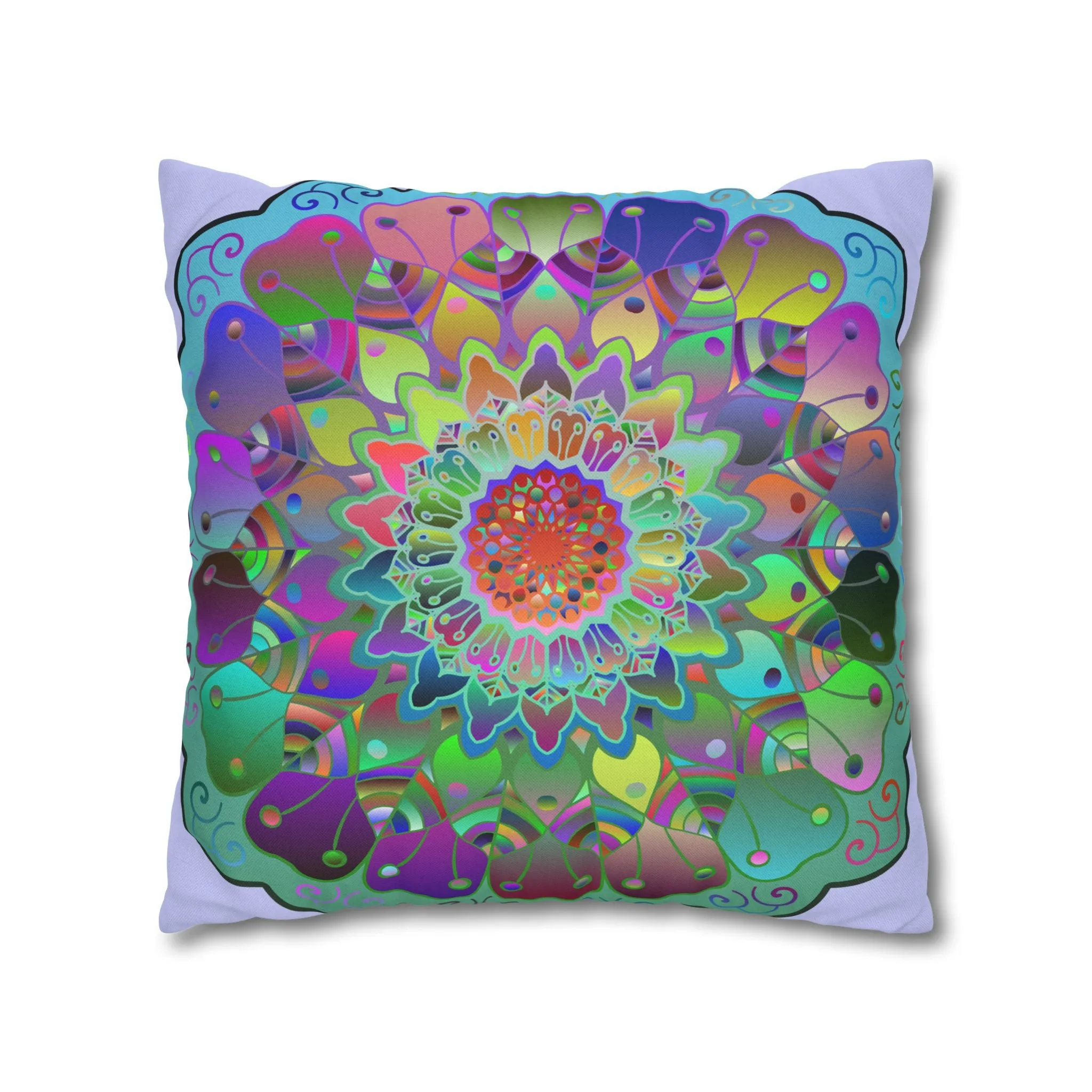 Hand-drawn Mandala Art Pillowcase - Pale Lavender