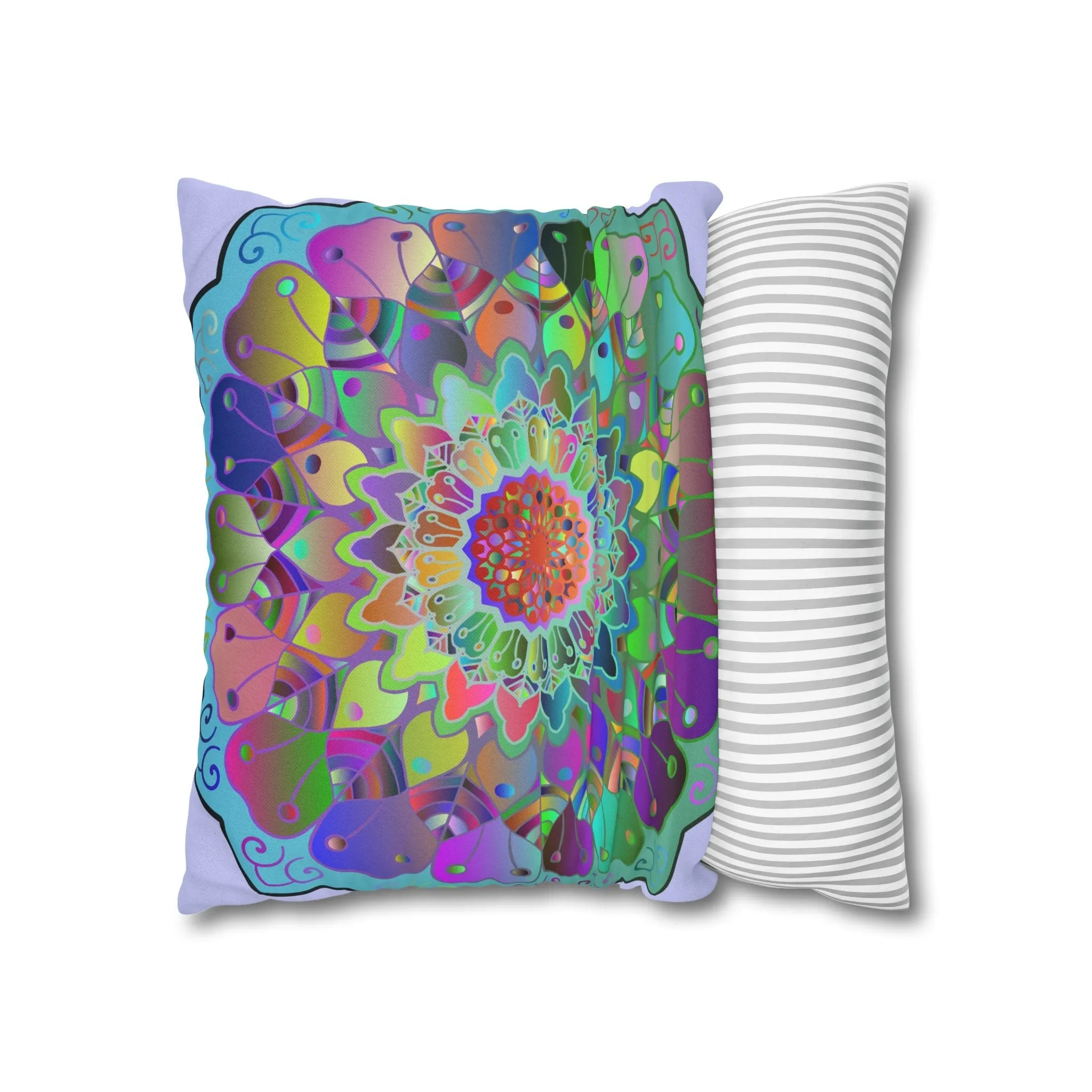 Hand-drawn Mandala Art Pillowcase - Pale Lavender