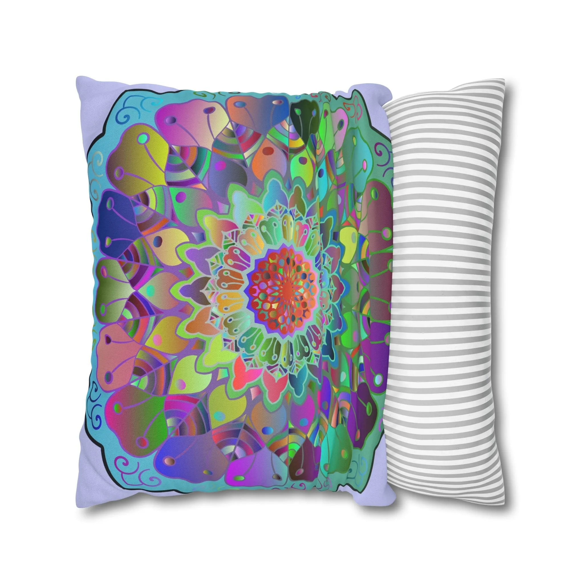 Hand-drawn Mandala Art Pillowcase - Pale Lavender