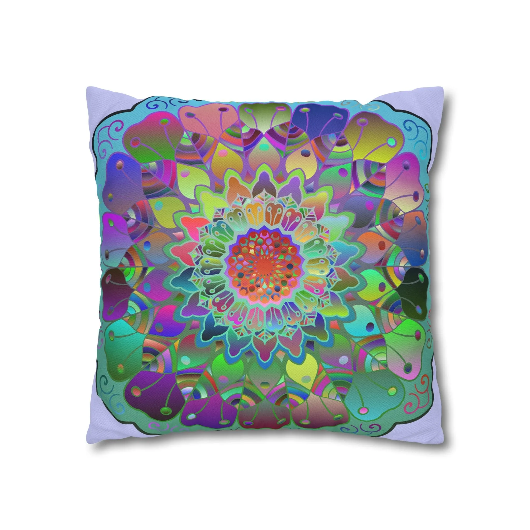 Hand-drawn Mandala Art Pillowcase - Pale Lavender