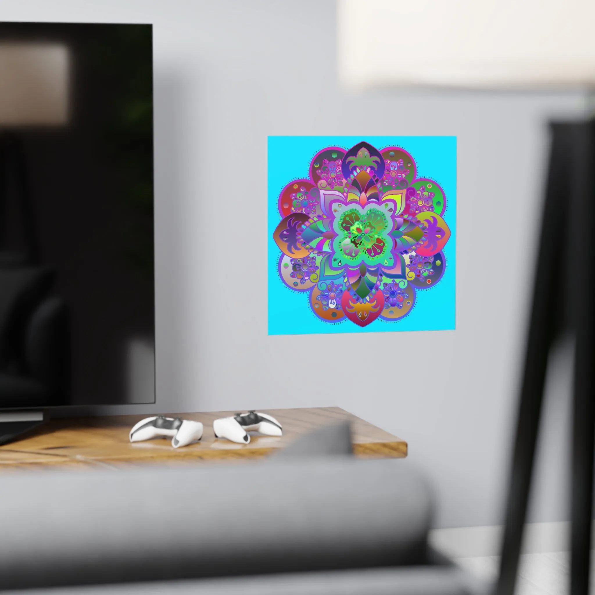 Hand-Drawn Mandala Art Poster - Square Matte Paper