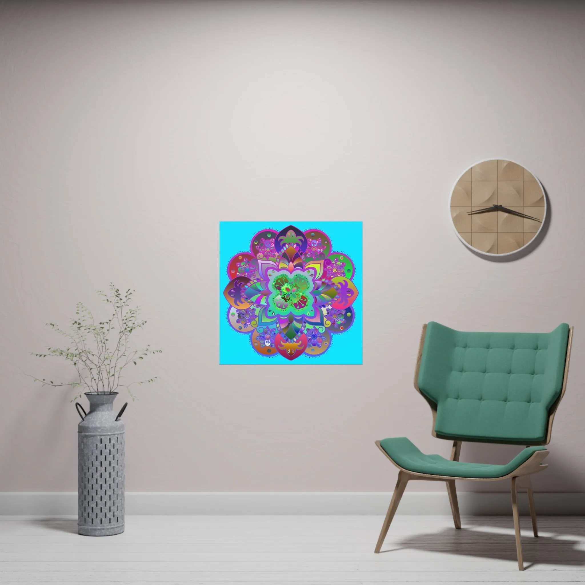 Hand-Drawn Mandala Art Poster - Square Matte Paper