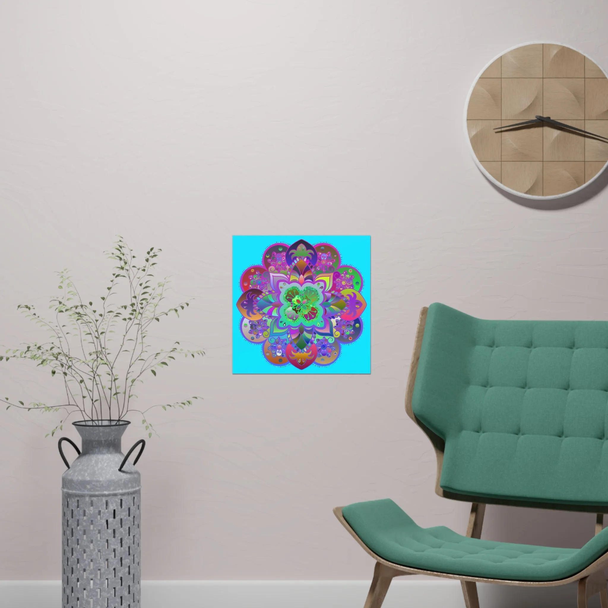 Hand-Drawn Mandala Art Poster - Square Matte Paper