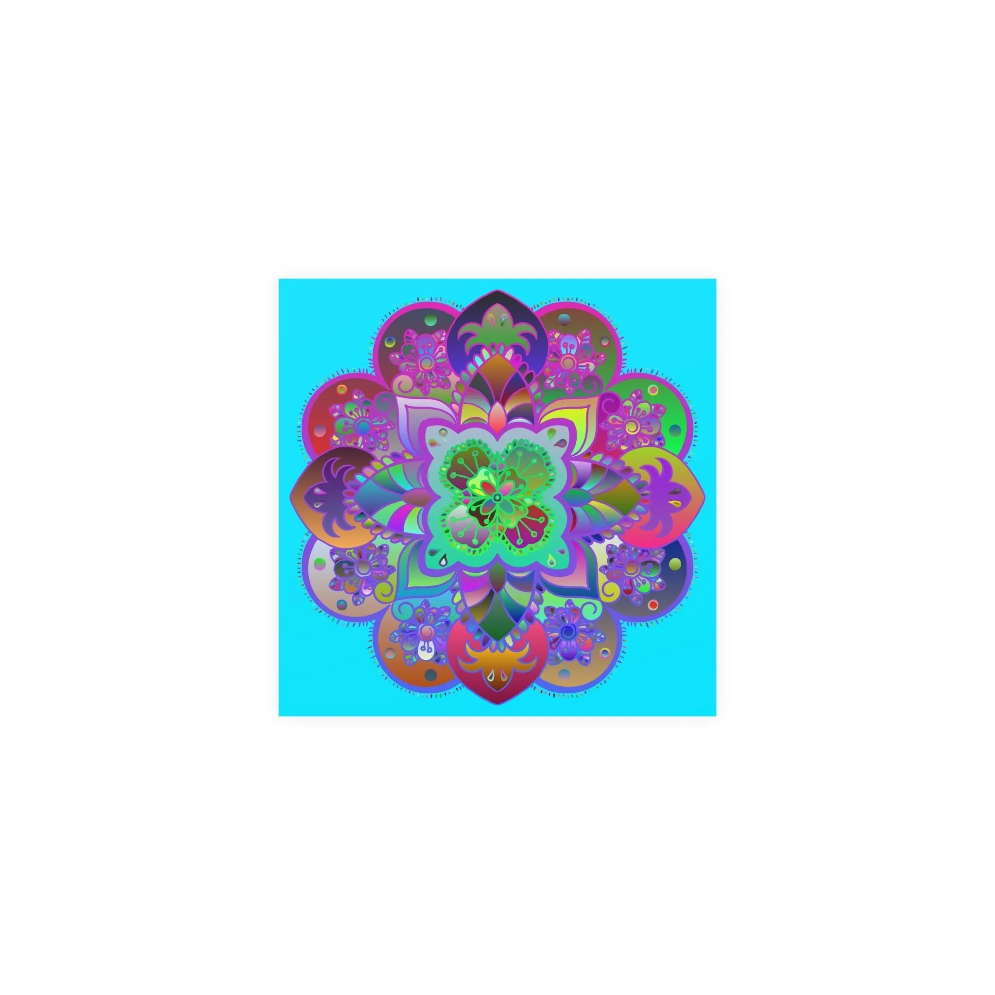 Hand-Drawn Mandala Art Poster - Square Matte Paper