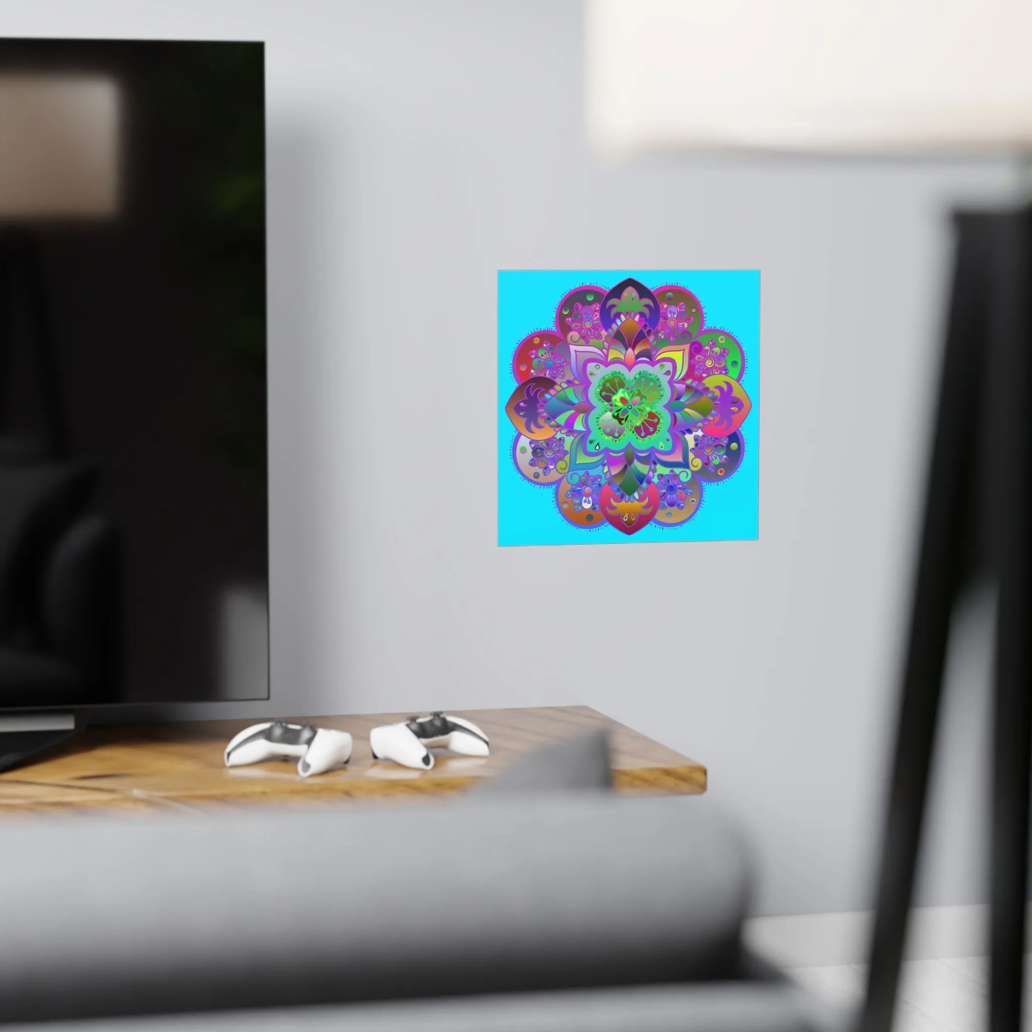 Hand-Drawn Mandala Art Poster - Square Matte Paper