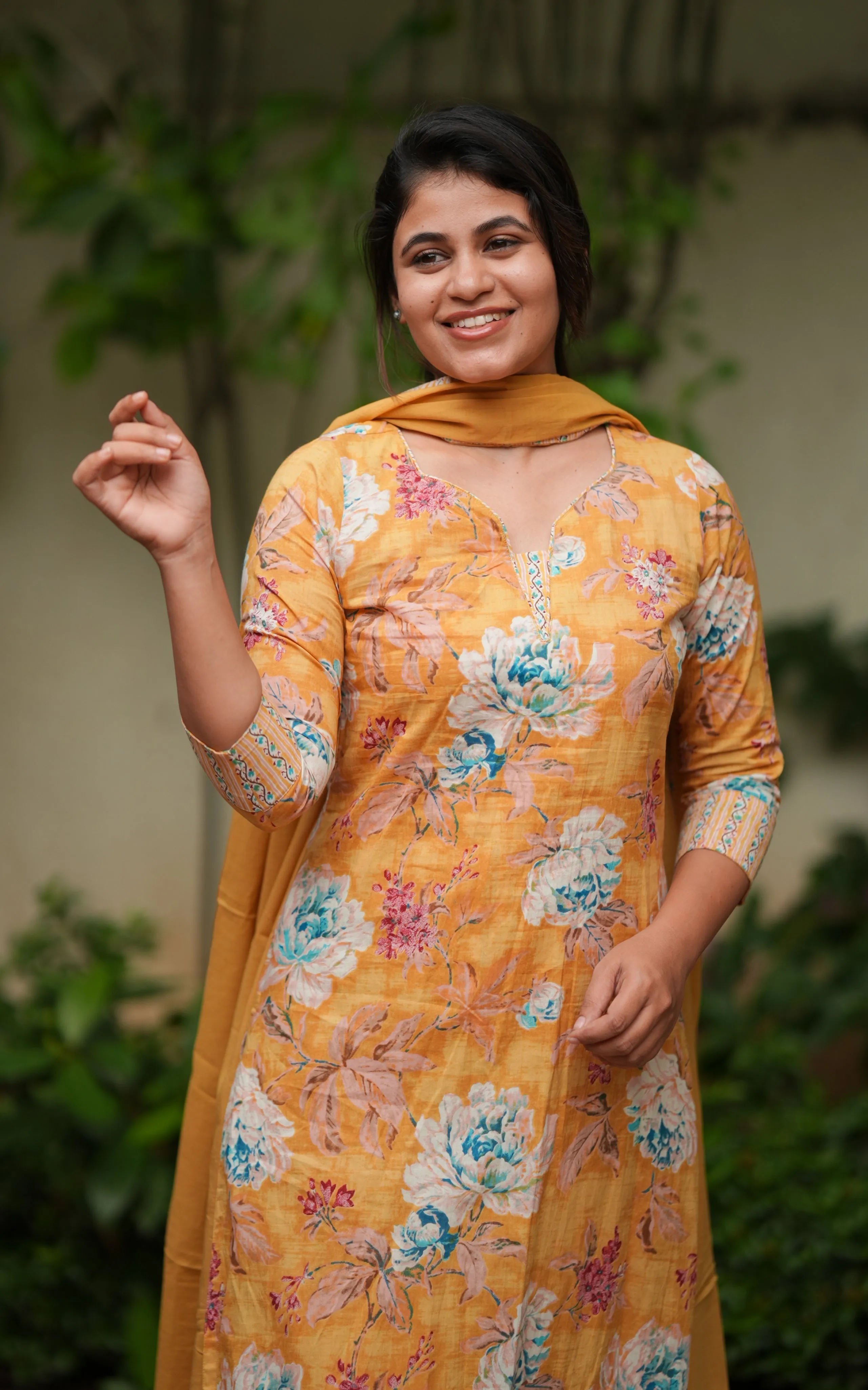 Hasini Mustard (Kurti Pant Dupatta)