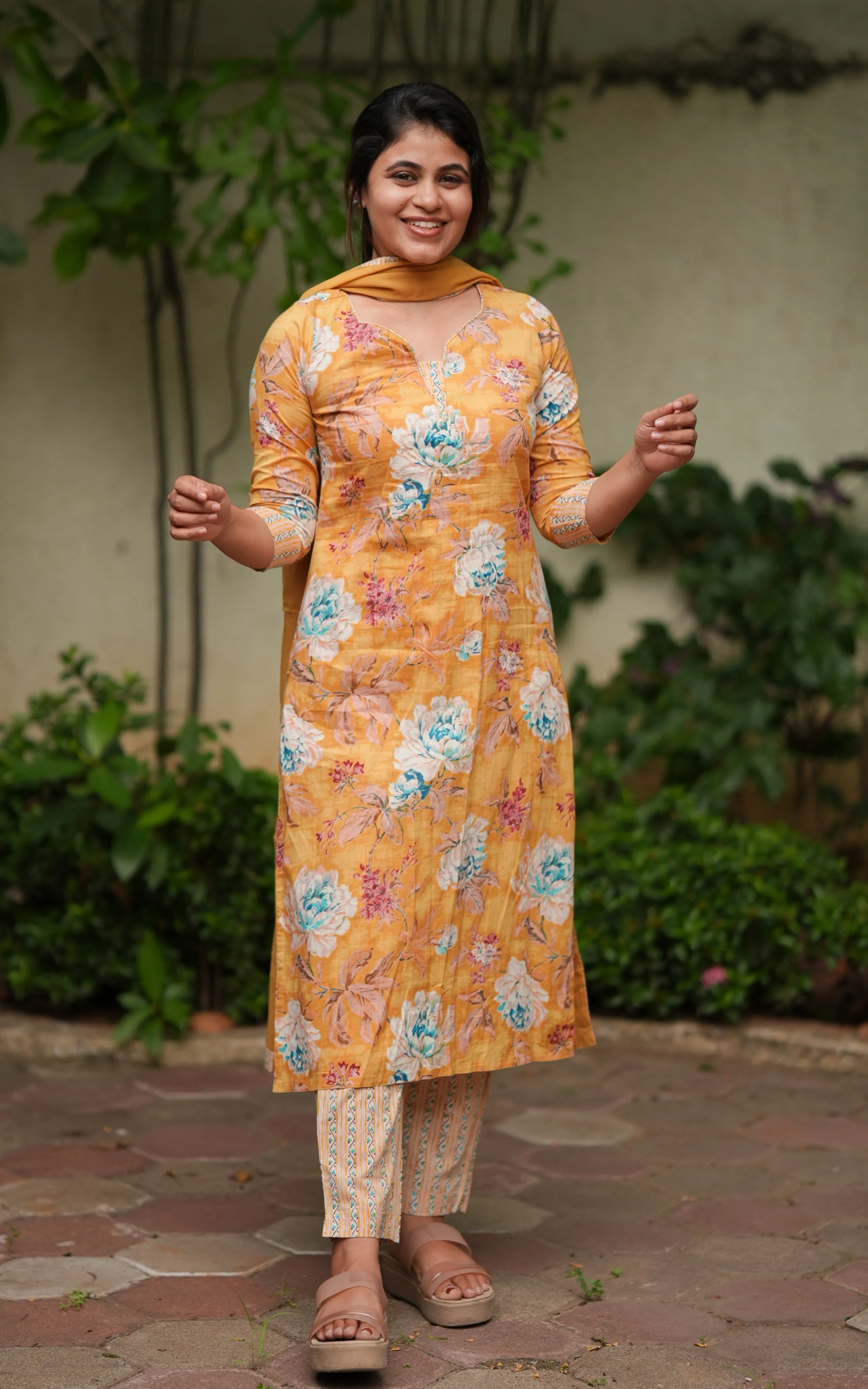 Hasini Mustard (Kurti Pant Dupatta)