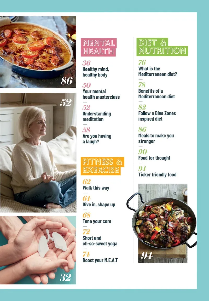 How To Live Longer - 30  Recipes, Get Strong & Healthy, Mental Health, Blue Zones, Age Well, Midlife Checklist, Prevent Diseases, Diets, Week-By-Week Walking, Swimming, Strength Training & Yoga Plans!