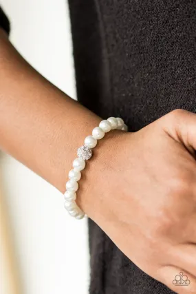 Im Here For The Bride - White Paparazzi Bracelet