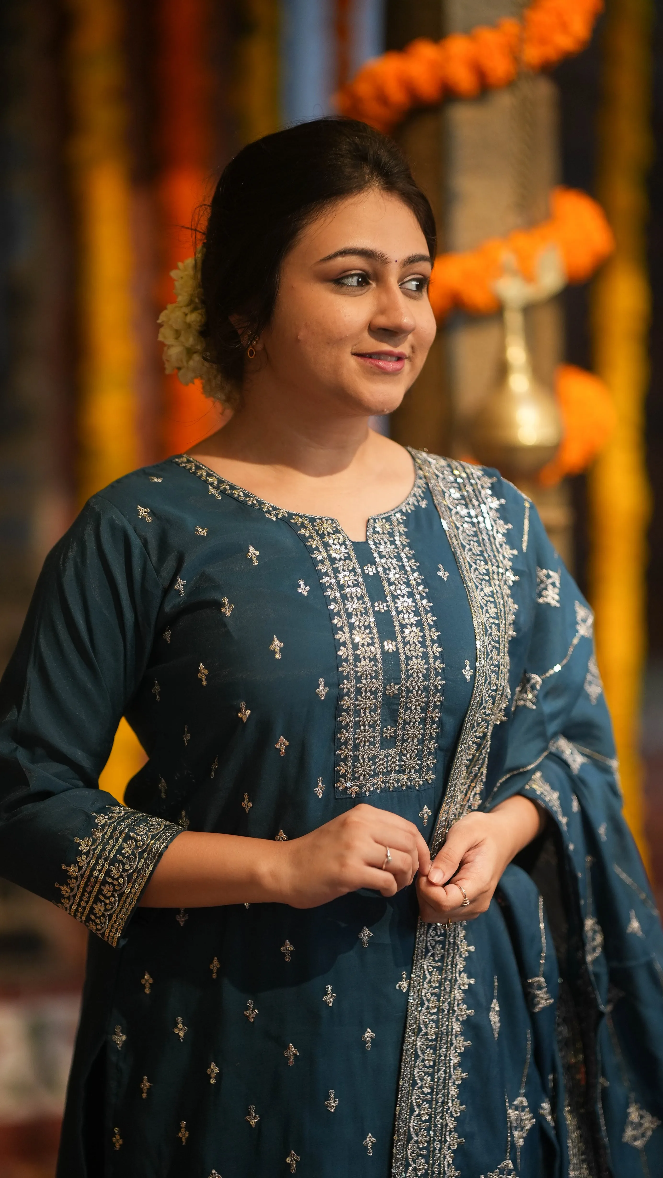 Joshitha Teal (Kurti Pant Dupatta)