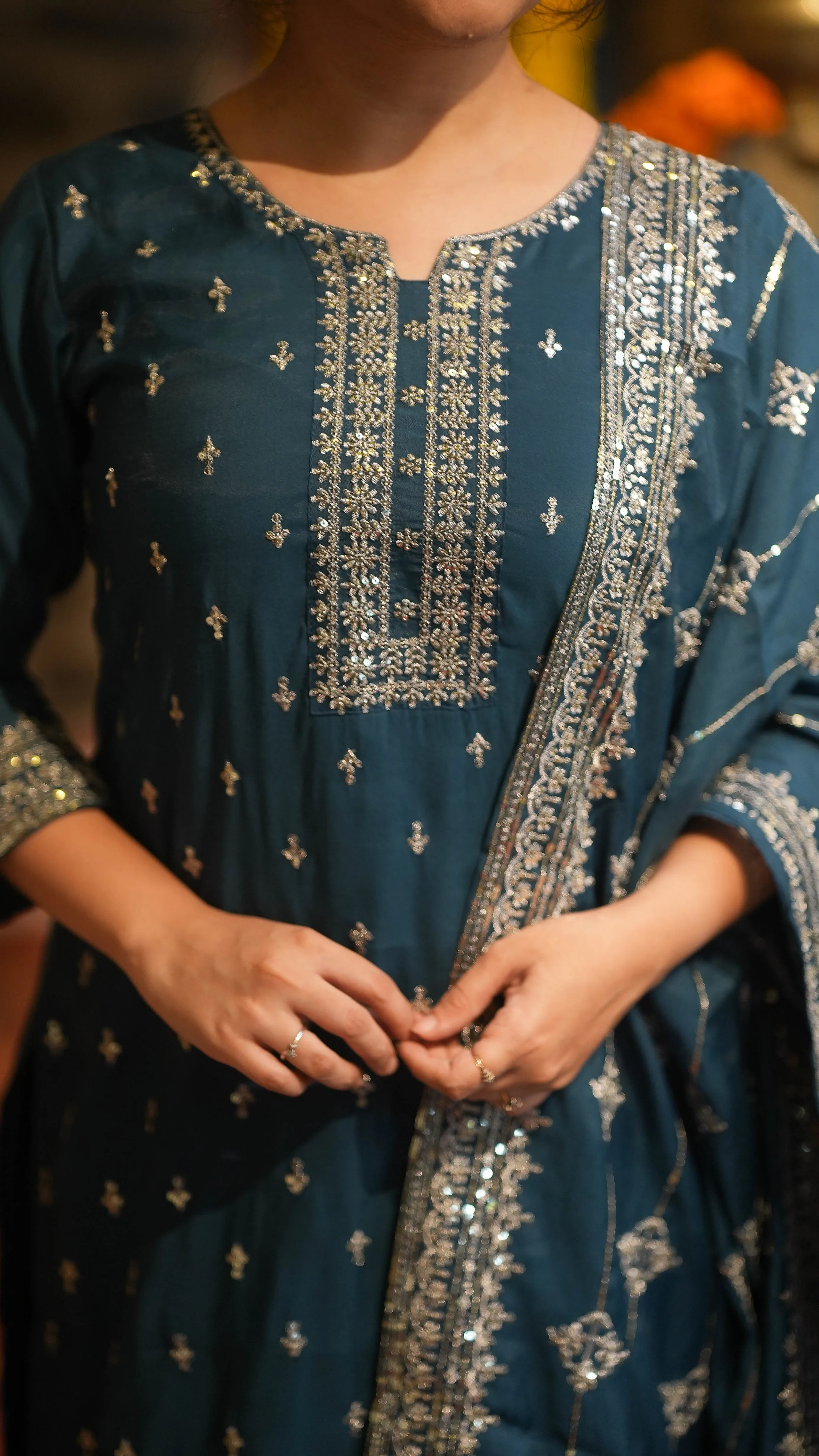 Joshitha Teal (Kurti Pant Dupatta)