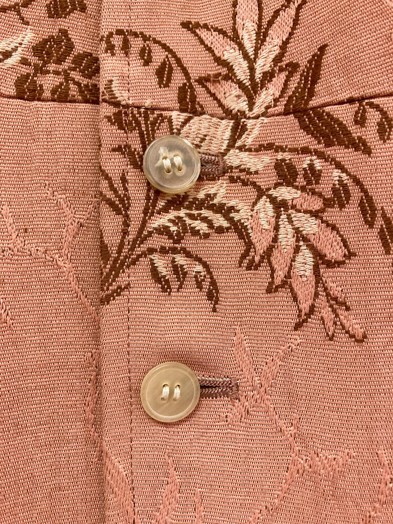 Junya Watanabe Comme des Garcons SS1993 dusty pink rayon floral jacquard vest