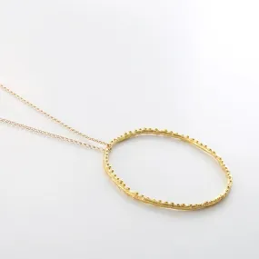 Large twig hoop with dewdrops - sparkling necklace - silver 925 - gold plated