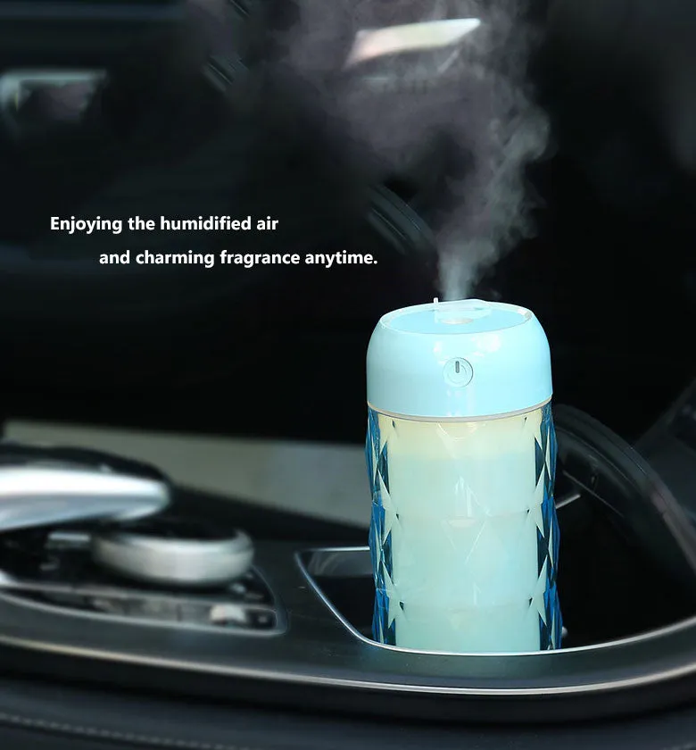 Multi Function Led Air Humidifier Aroma Diffuser Crystal Bottle w/USB Light&Fan - #ASSRY-70700