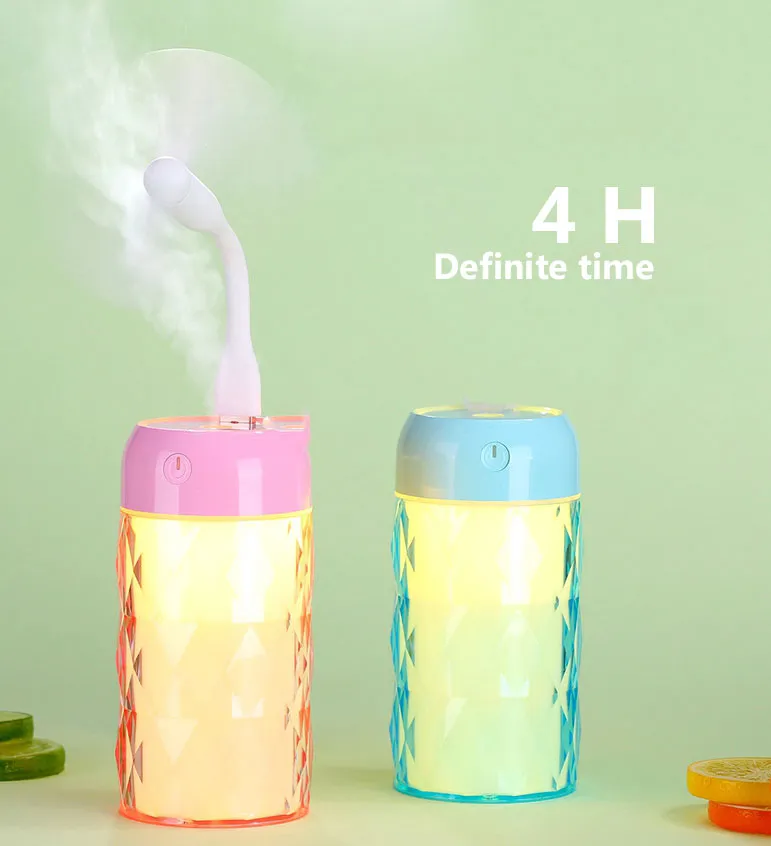 Multi Function Led Air Humidifier Aroma Diffuser Crystal Bottle w/USB Light&Fan - #ASSRY-70700