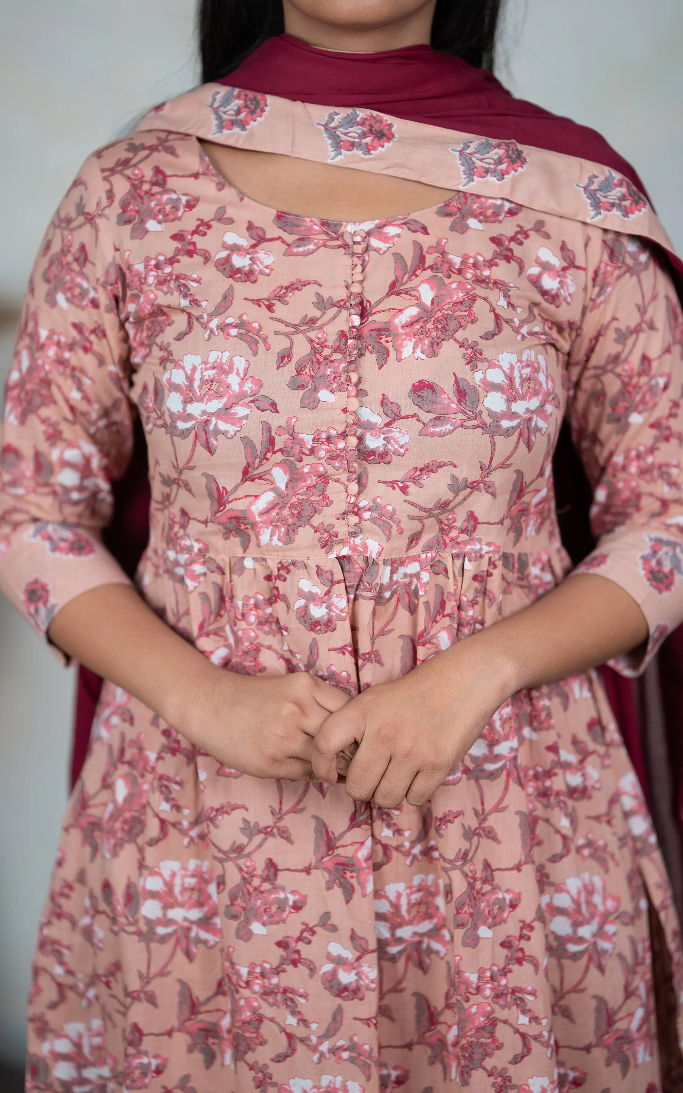 Mumtaj Pinkish Brown (Kurti Pant Dupatta)